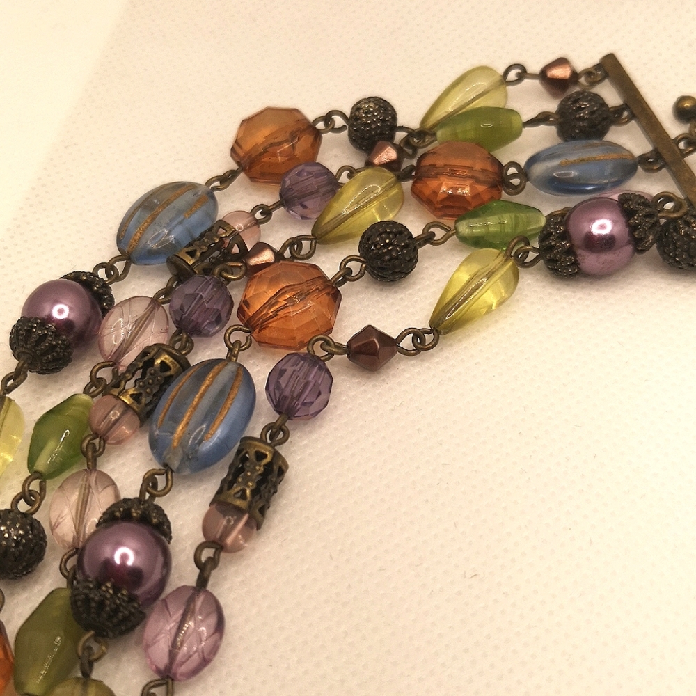 Vintage 5 strand beaded necklace - Picture 4 of 7